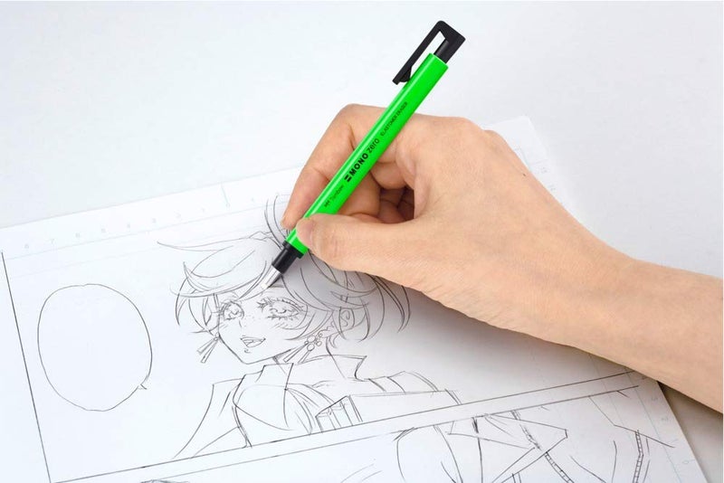 Tombow Mono Zero Eraser Pen neon Pink, Precise Erasing with Round 2.3 mm tip, Slim Body, refillable, Recycled Material [EH-KUR83]